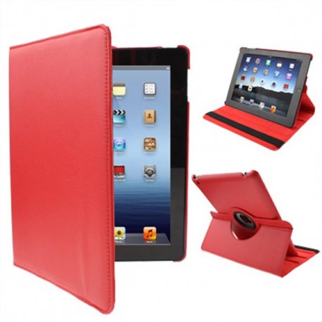 Custodia iPad 3/4 in pelle iPad 2 / iPad rossa (supporto)