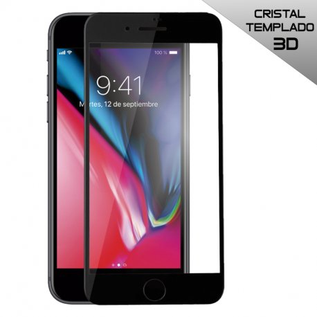 Cristal Templado iPhone SE / 7 / 8 Negro - TecnoFactory Te Habla