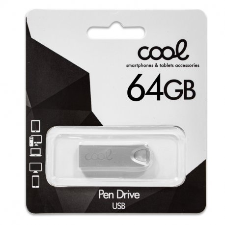 Pen Drive USB x64 GB 2.0 COOL Metal KEY Prata
