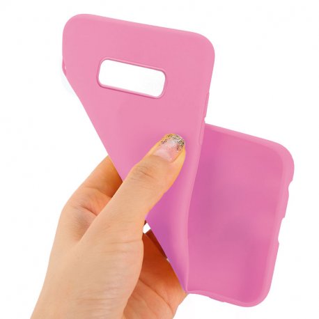Custodia in silicone COOL per Samsung G970 Galaxy S10e (rosa)