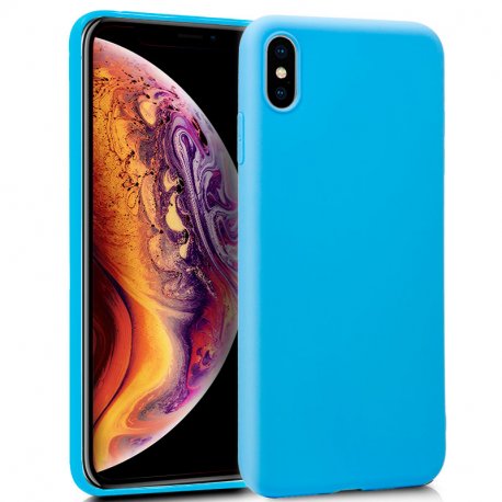 Capa de silicone COOL para iPhone XS Max (azul claro)
