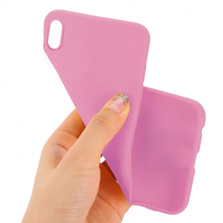 Capa de silicone COOL para iPhone XS Max (rosa)