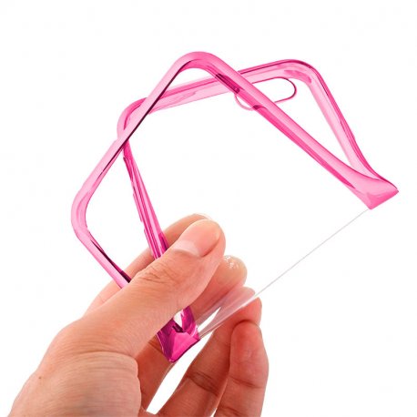 Custodia con bordo metallico per iPhone XS Max (rosa)