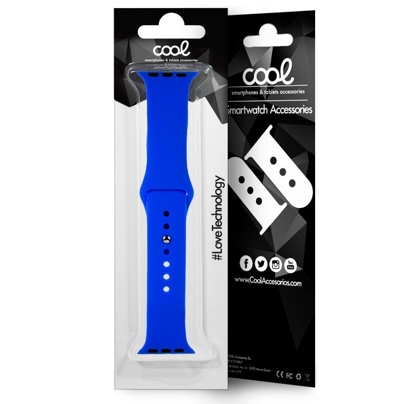 Correa COOL para Apple Watch Series 1 / 2 / 3 / 4 / 5 / 6 / 7 / SE (38 / 40 / 41 mm) Goma Azul  
