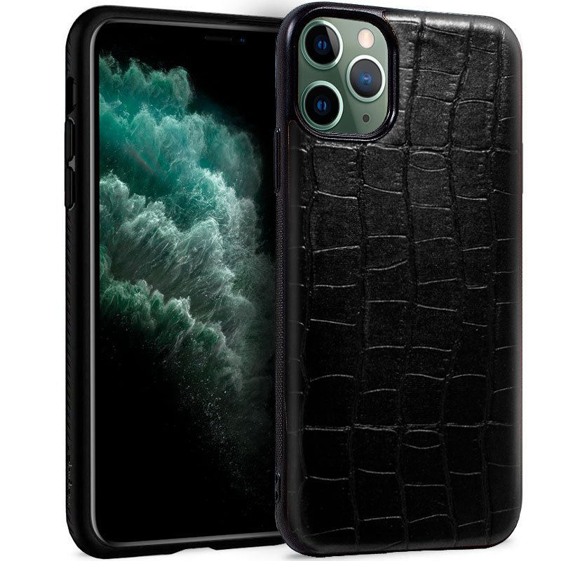 Carcasa COOL para iPhone 11 Pro Max Leather Crocodile Negro