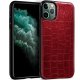 Carcasa iPhone 11 Pro Max Leather Piel Crocodile Rojo