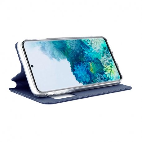 Flip Cover Samsung G985 Galaxy S20 Plus Blu liscio