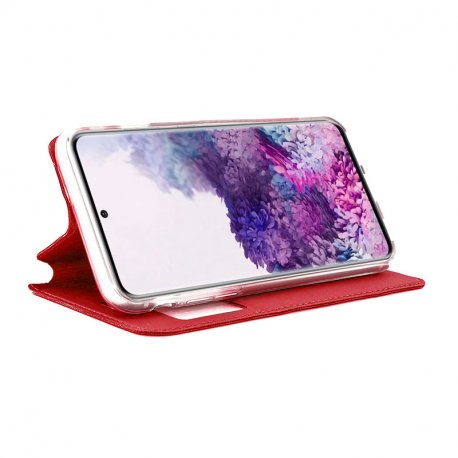 Custodia Flip Cover Samsung G973 Galaxy S10 liscia rossa