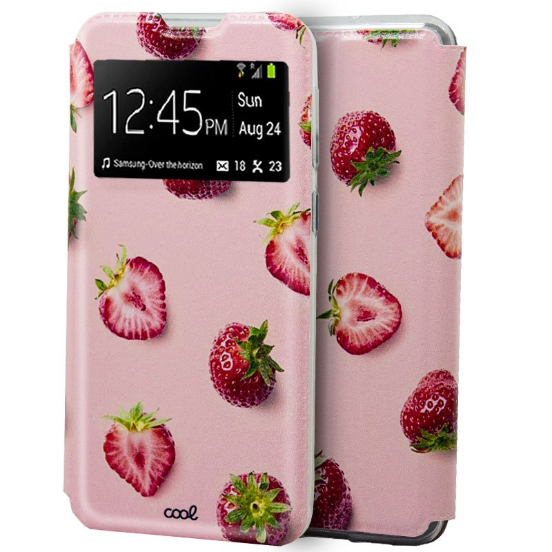 Funda COOL Flip Cover para Xiaomi Mi Note 10 Lite Dibujos Fresas