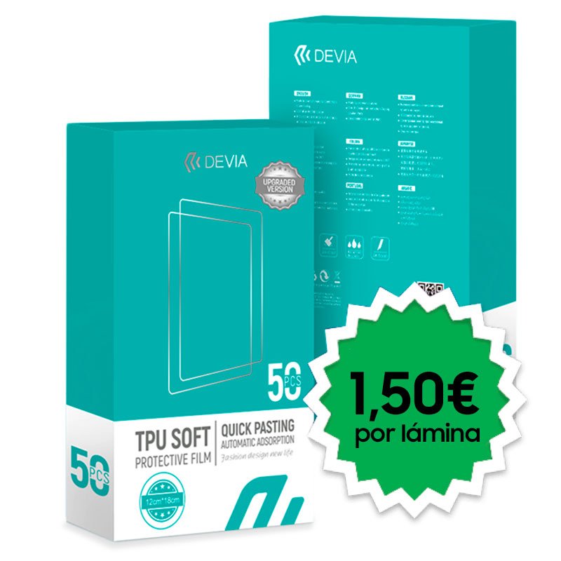 Protector Hidrogel Devia 0.15mm Universal (Pack 50 uds) Protector Hidrogel Devia 0.15mm Universal (Pack 50 uds)