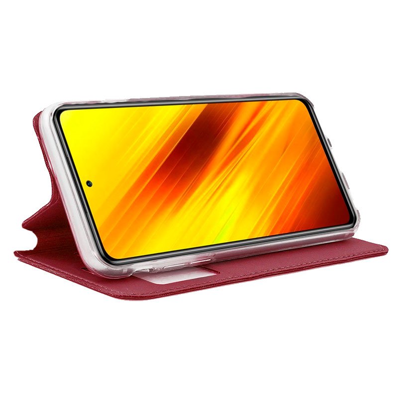 Funda COOL Flip Cover para Xiaomi Pocophone X3 / X3 Pro Liso Rojo
