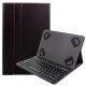 Funda Tablet Universal Polipiel Liso Negro Teclado Bluetooth 9 - 10.1 Pulg