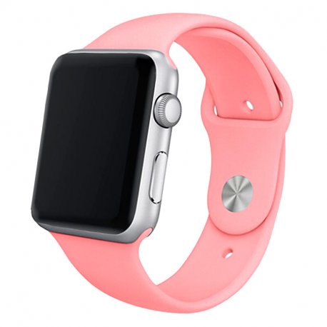 Strap COOL for Apple Watch Series 1 / 2 / 3 / 4 / 5 / 6 / 7 / 8 / 9 / SE (42 / 44 / 45 mm) Pink Rubber