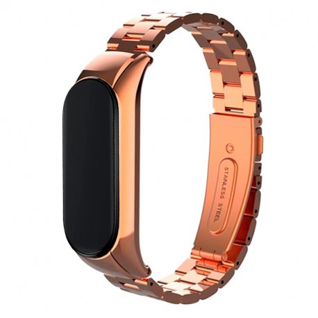Cinturino COOL per Xiaomi Mi Band 5 / Mi Band 6 / Amazfit Band 5 Steel Rose Gold