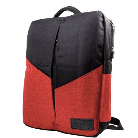 Zaino porta pc 15-16 pollici COOL Portland Nero-Rosso