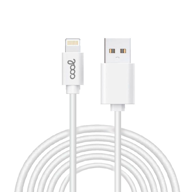 Cable USB Compatible COOL Lightning para iPhone / iPad (3 metros) Blanco