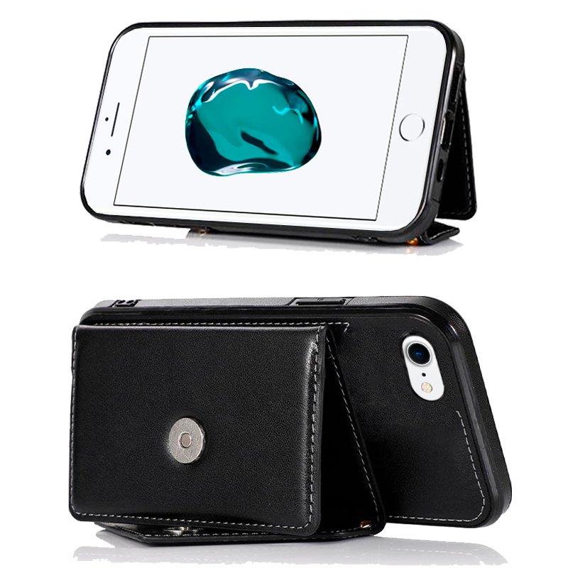 Carcasa COOL para iPhone 7 / 8 / SE (2020) / SE (2022) Colgante Wallet Negro
