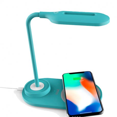 LED Lamp + Qi Wireless Charging Base COOL Light Blue