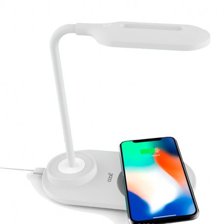Lampada LED + Base di ricarica wireless Qi COOL bianca