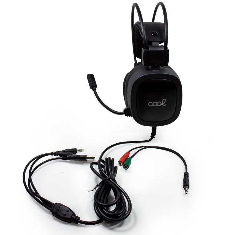 Auriculares Stereo PC / PS4 / PS5 / Xbox Gaming COOL Houston Iluminación + Adapt. Audio