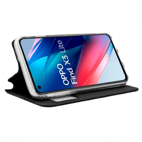 COOL Custodia Flip Cover per Oppo Find X3 Lite Smooth Black