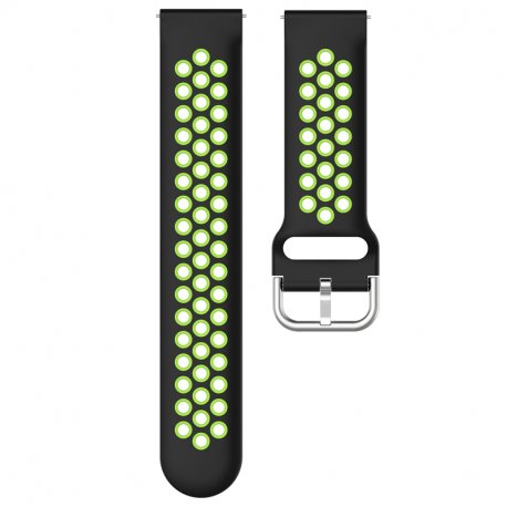 Cinturino Universale 20mm Amazfit Bip / GTS / Bip Lite / Huawei / Samsung / COOL Rubber Nero-Verde