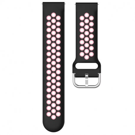 Cinturino Universale 20mm Amazfit Bip / GTS / Bip Lite / Huawei / Samsung / COOL Rubber Nero-Rosa
