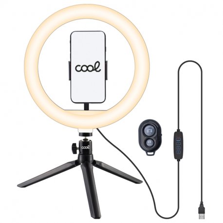 Supporto da tavolo (50 cm) Anello luminoso COOL LED + telecomando Bluetooth