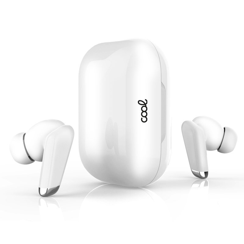 Auriculares Stereo Bluetooth Dual Pod Earbuds COOL URBAN Lcd Blanco