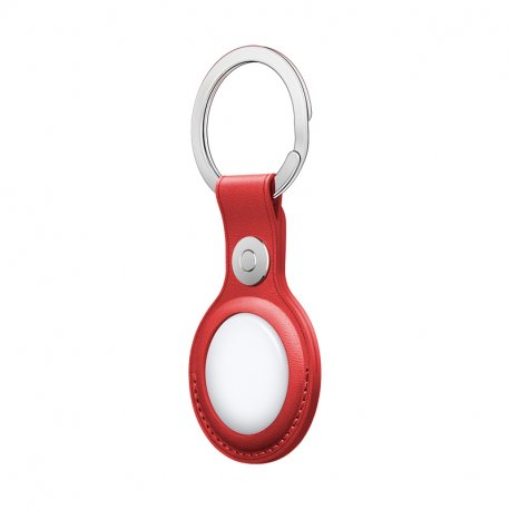 COOL Protector Portachiavi compatibile con AirTag in similpelle rossa