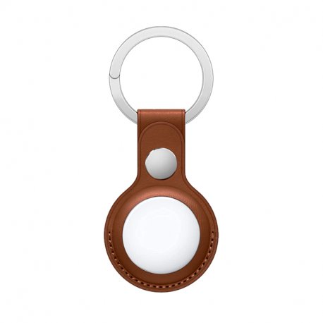 Protective Keychain COOL Compatible with AirTag Leatherette Brown