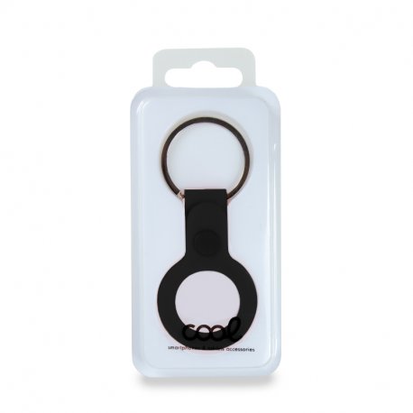 COOL Protetor Chaveiro Compatível com AirTag Silicone Preto