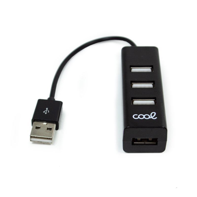 Hub USB 2.0 Universal COOL 4 Puertos USB Negro