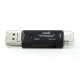 COOL 3 em 1 leitor de cartão de memória universal (tipo C / Micro-USB / USB) preto