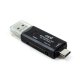 Lector Tarjetas Memoria Universal COOL 3 en 1 (Tipo-C / Micro-USB / USB) Negro