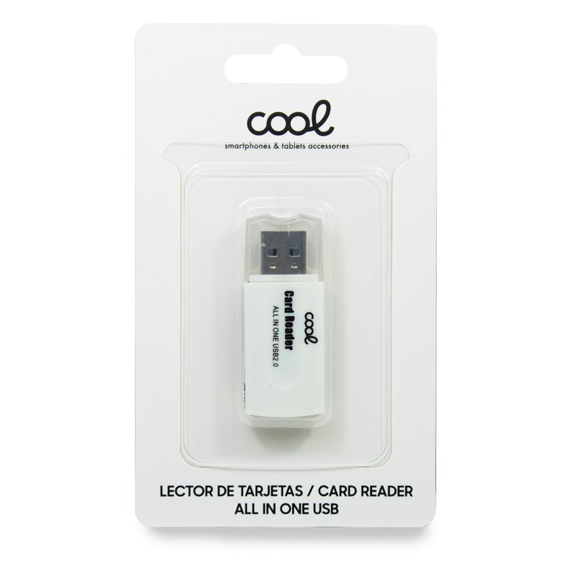 Lector USB Tarjetas Memoria Universal COOL (All in One) Blanco