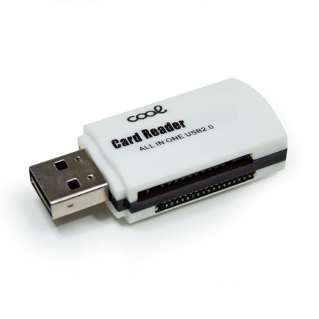 USB Universal Memory Card Reader COOL (All in One) White