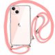 Custodia COOL per iPhone 13 con cordino rosa
