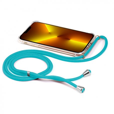 Custodia COOL per iPhone 13 Pro Max con cavo azzurro