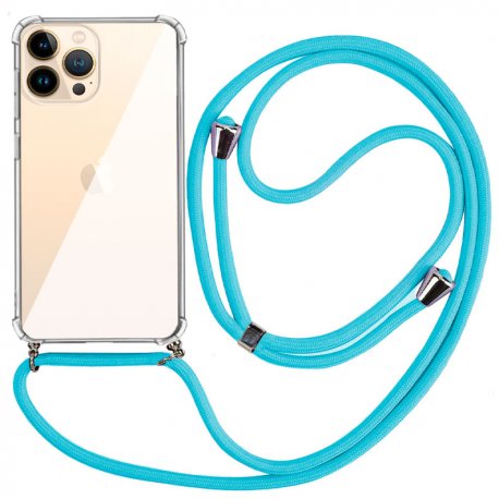 Custodia COOL per iPhone 13 Pro Max con cavo azzurro