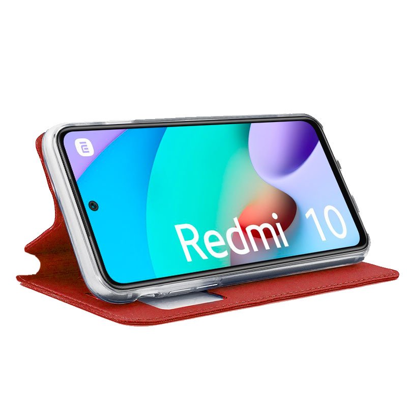 Funda COOL Flip Cover para Xiaomi Redmi 10 / Redmi 10 2022 Liso Rojo