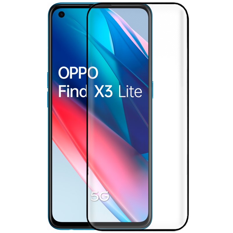 Protector Pantalla Cristal Templado COOL para Oppo Find X3 Lite / Find X5 Lite (FULL 3D Negro)