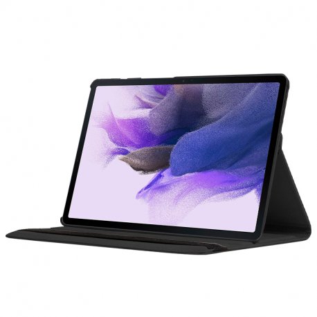Custodia COOL per Samsung Galaxy Tab S7 FE T736 in pelle nera liscia da 12,4 pollici