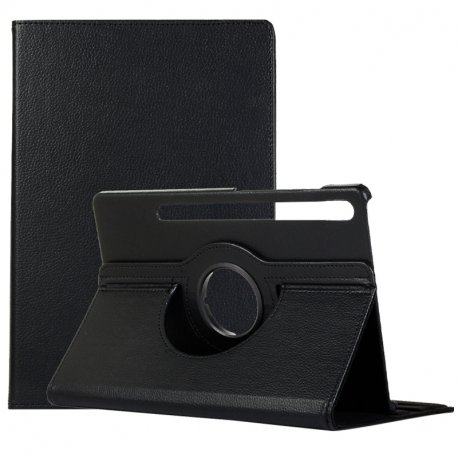Capa COOL para Samsung Galaxy Tab S7 FE T736 Couro Preto Liso de 12.4 polegadas
