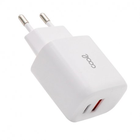 Universal Fast Charger (PD) Dual Type-C / USB COOL Network Charger (20W) White