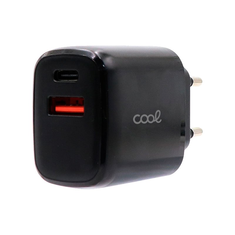 Cargador Red Conector Tipo-C Universal 3Amp (Carga Rápida) COOL Kit 2 en 1  Negro - Cool Accesorios