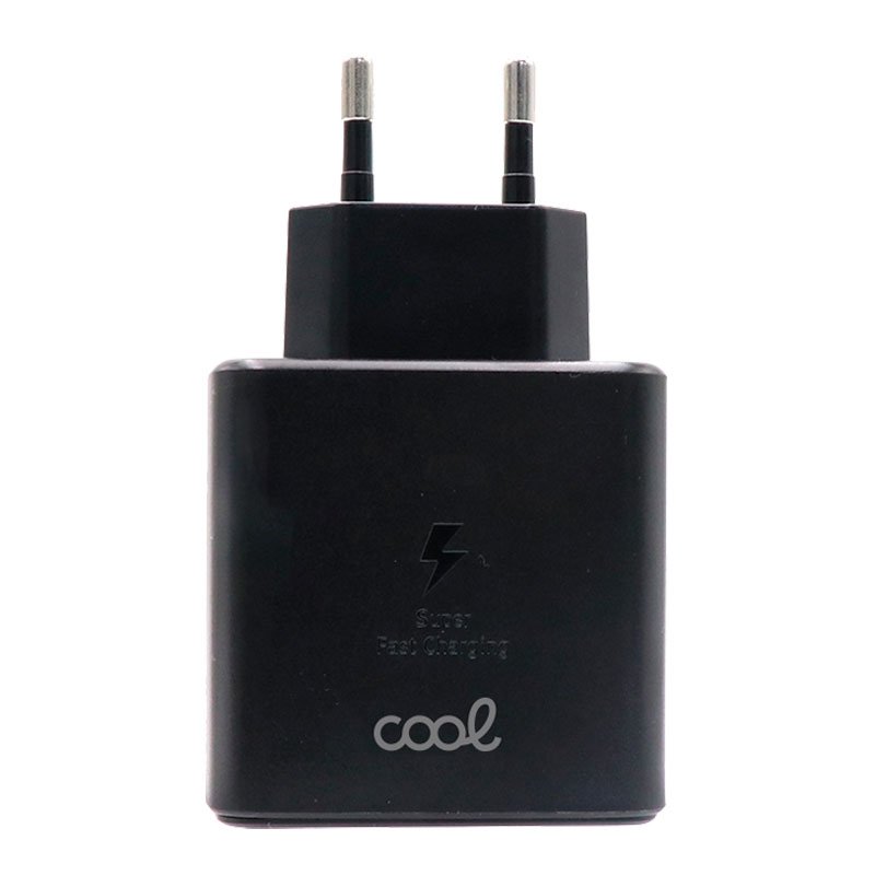 Cargador Coche Cable Tipo C (2 x Usb) COOL 2.4A Kit 2 en 1 Negro - Cool  Accesorios