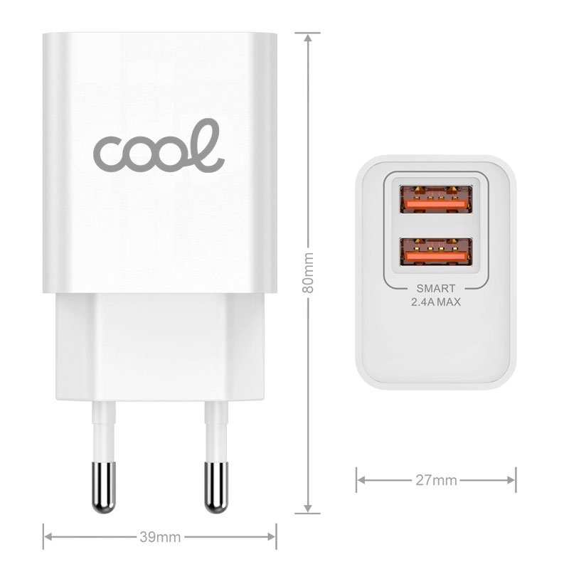 Cargador Coche iPhone / iPad Conexión Lightning (2 x USB) COOL