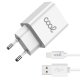 Caricabatterie rosso per iPhone COOL 2 x USB + cavo Lightning 1,2 m (2,4 Amp)