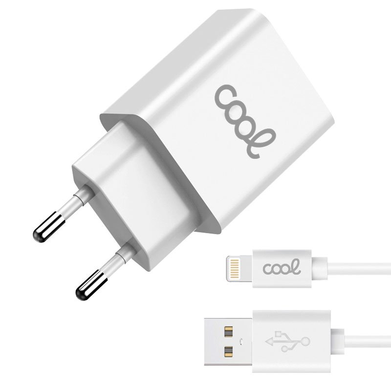 Cargador Red para iPhone COOL 2 x USB + Cable Lightning 1,2m (2.4 Amp) -  Cool Accesorios